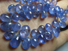 122 / Cts- 8 inches Full Strand Natural Blue -TANZANITE - Trully Gorgeous Quality - Smooth Polished Heart Briolett huge size - 5 - 11 mm - 50 pcs